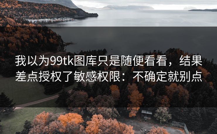 我以为99tk图库只是随便看看，结果差点授权了敏感权限：不确定就别点